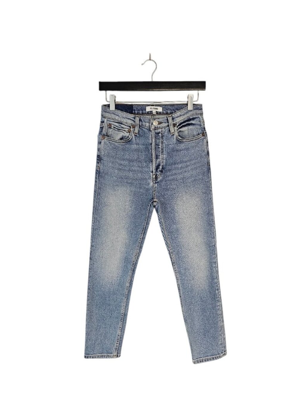 Re/Done 90s High Rise Ankle Straight Leg Crop Blue Jeans 26 Preowned